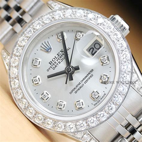 diamond covered rolex datejust womens 18k white gold|Rolex oyster perpetual diamond bezel.